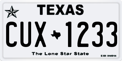 TX license plate CUX1233