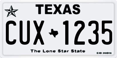 TX license plate CUX1235