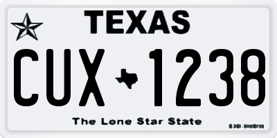 TX license plate CUX1238