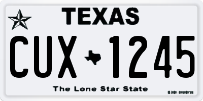 TX license plate CUX1245