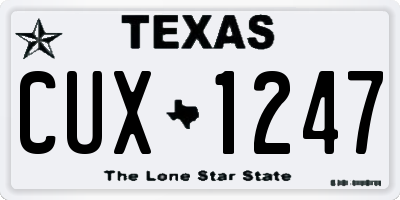 TX license plate CUX1247