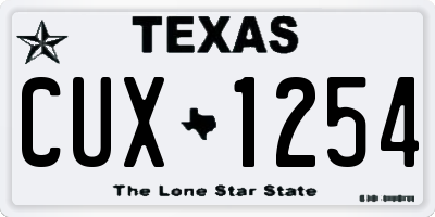 TX license plate CUX1254