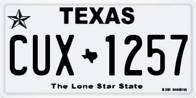 TX license plate CUX1257