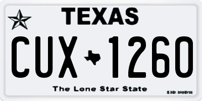 TX license plate CUX1260