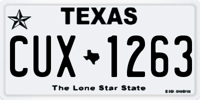 TX license plate CUX1263
