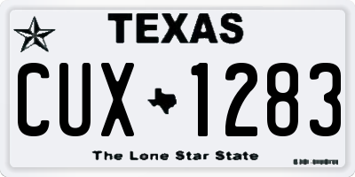 TX license plate CUX1283