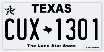 TX license plate CUX1301