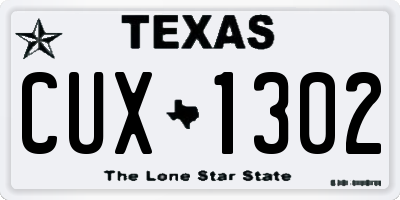 TX license plate CUX1302