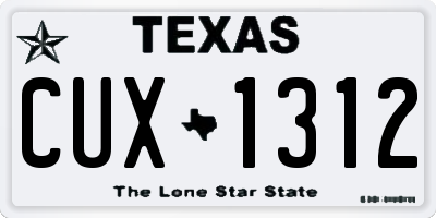 TX license plate CUX1312