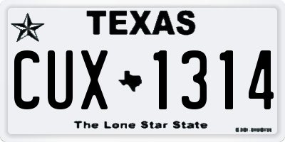 TX license plate CUX1314