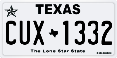 TX license plate CUX1332