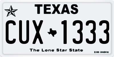 TX license plate CUX1333