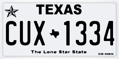 TX license plate CUX1334