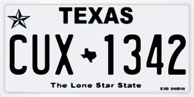 TX license plate CUX1342