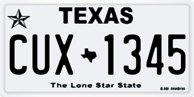 TX license plate CUX1345