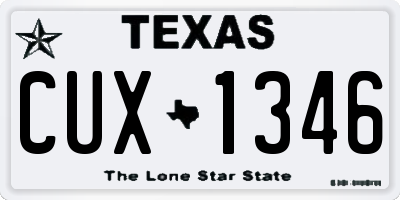 TX license plate CUX1346