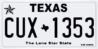TX license plate CUX1353