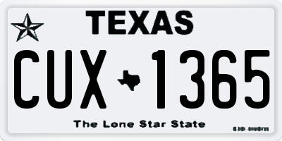 TX license plate CUX1365