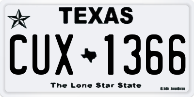 TX license plate CUX1366