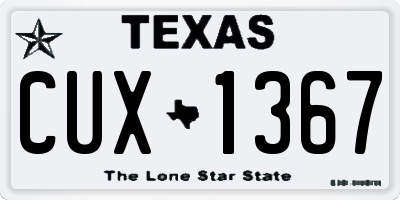 TX license plate CUX1367