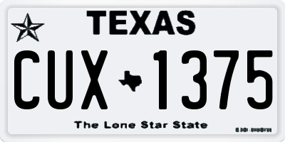 TX license plate CUX1375