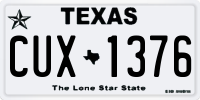 TX license plate CUX1376