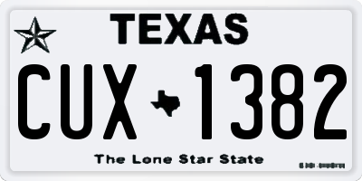 TX license plate CUX1382