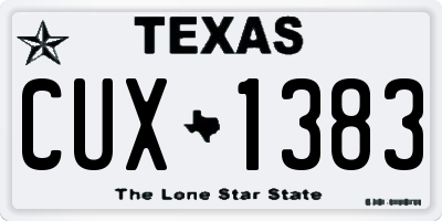 TX license plate CUX1383
