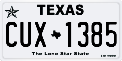 TX license plate CUX1385