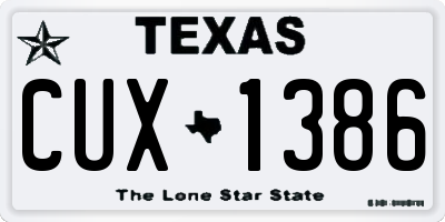 TX license plate CUX1386