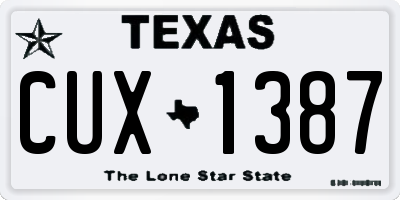 TX license plate CUX1387