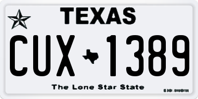 TX license plate CUX1389