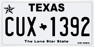 TX license plate CUX1392