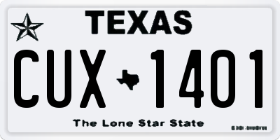 TX license plate CUX1401