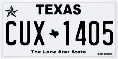 TX license plate CUX1405