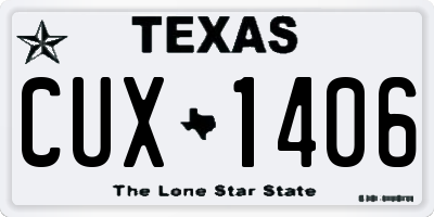 TX license plate CUX1406