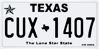 TX license plate CUX1407