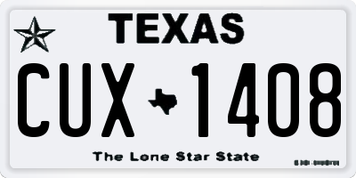 TX license plate CUX1408