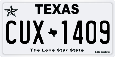 TX license plate CUX1409