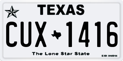 TX license plate CUX1416