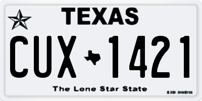 TX license plate CUX1421