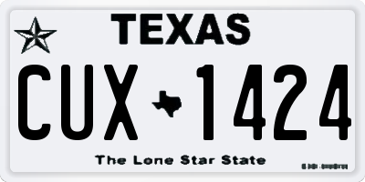 TX license plate CUX1424