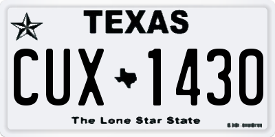 TX license plate CUX1430
