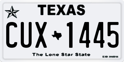 TX license plate CUX1445