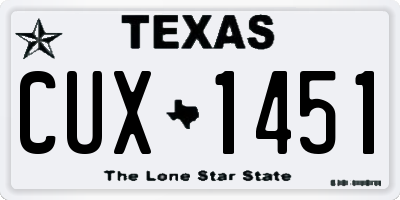 TX license plate CUX1451