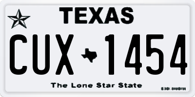 TX license plate CUX1454