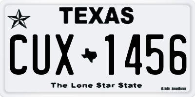 TX license plate CUX1456