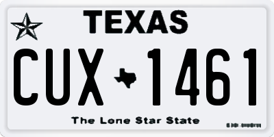 TX license plate CUX1461