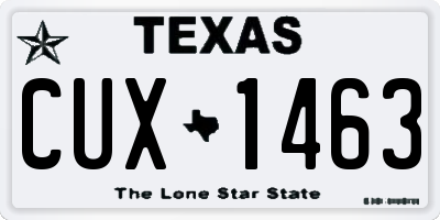TX license plate CUX1463