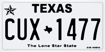 TX license plate CUX1477